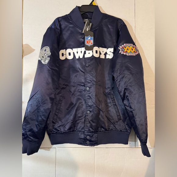 Dallas Cowboys Super Bowl XXX Pro Standard Satin Jacket Navy Blue Mens Sz XL NWT